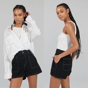 Urban Outfitters BDG Black Wash High Waisted Denim Skate Shorts
